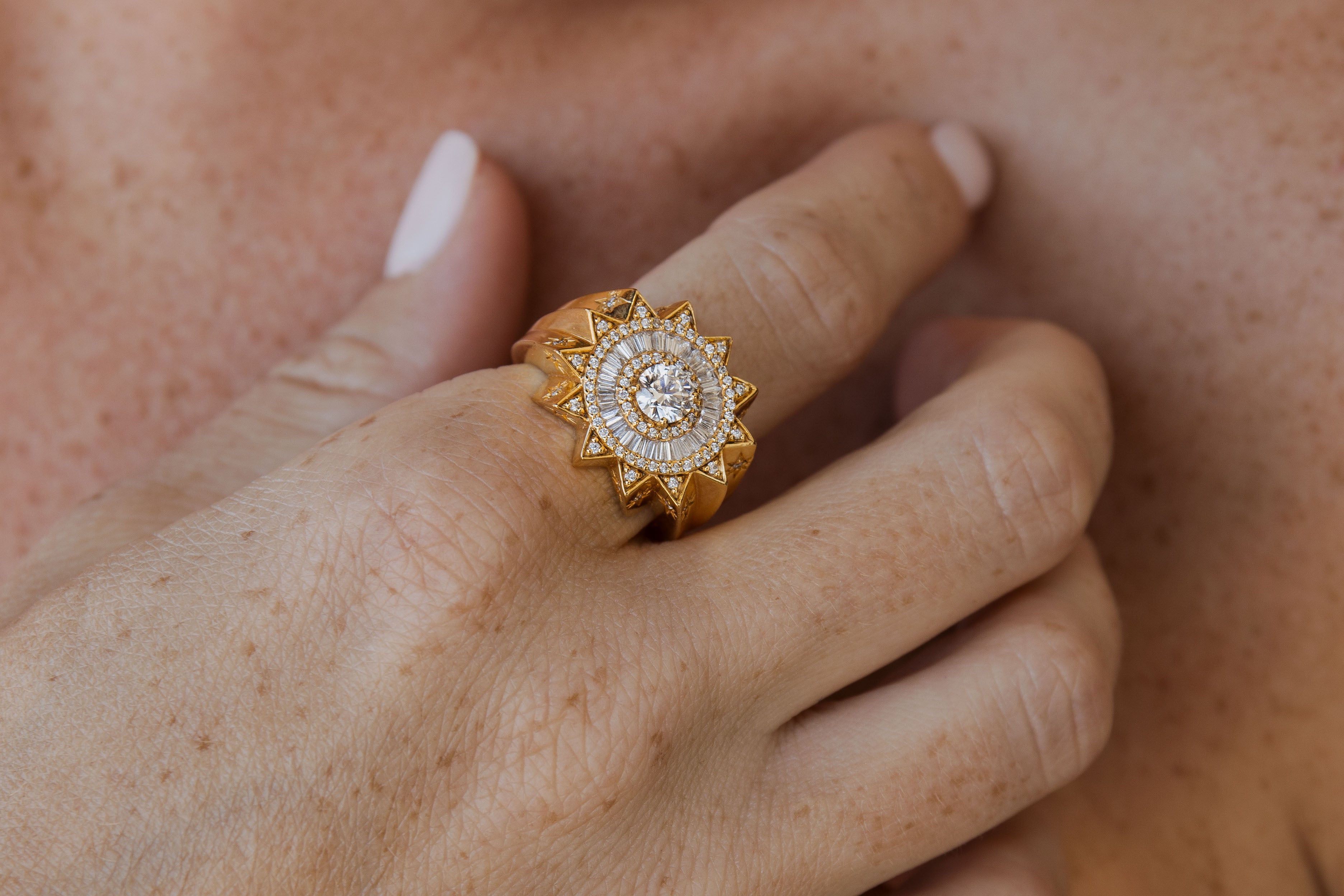 Buddha Mama Sun Signet Diamond Ring – Jo Latham