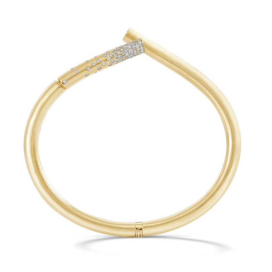 Oera Large Bracelet - Yellow Gold, Paved with Diamonds
