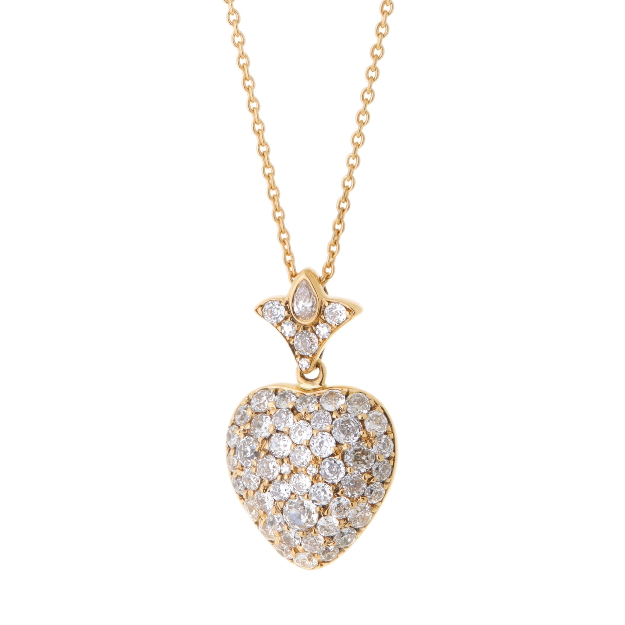 Selim Mouzannar Corazon Rusty Red Heart Pendant Necklace - Diamonds ...