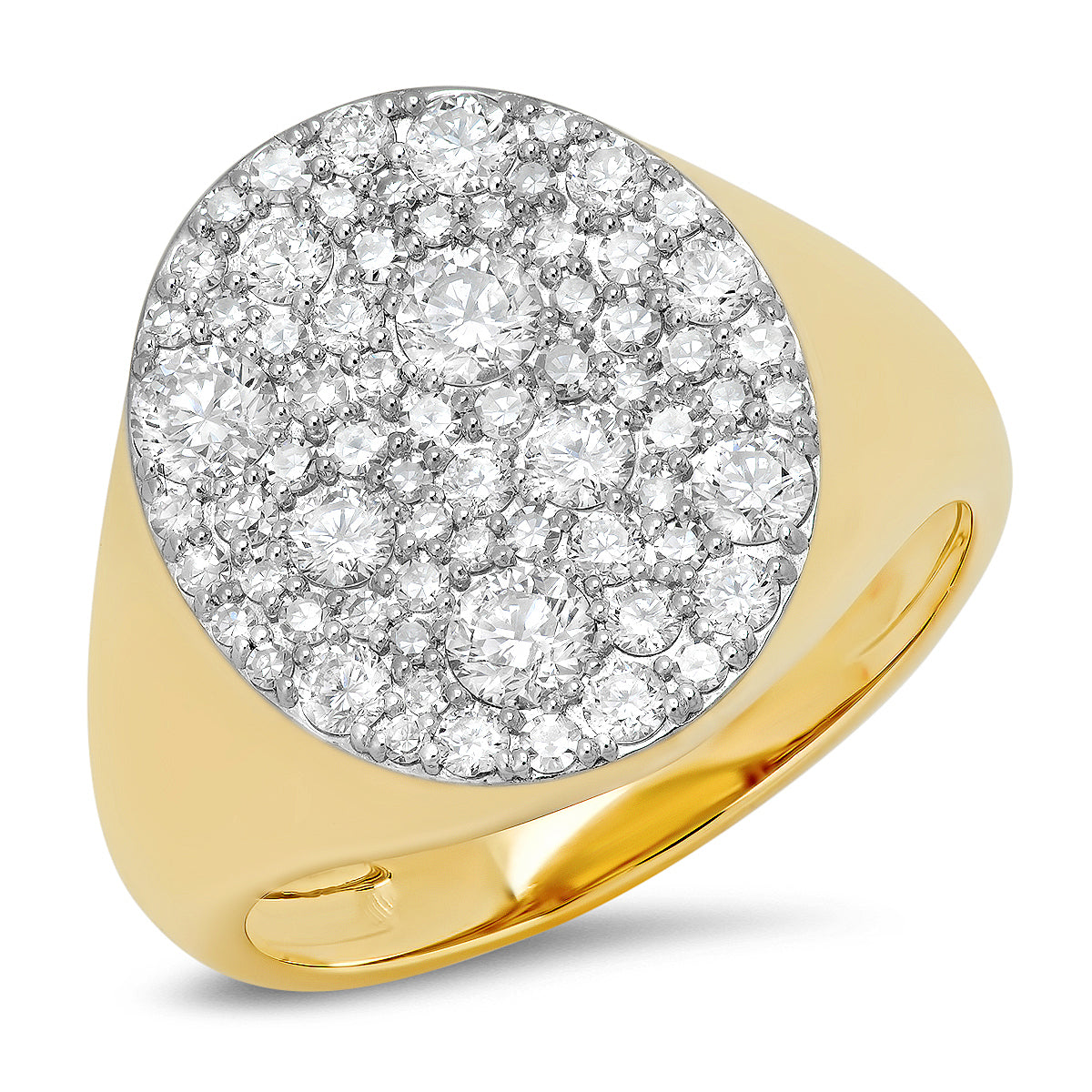 Pave Signet Pinky Cubic Zirconia Ring - Large